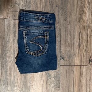 Silver Jeans Women's Dark Indigo Straight Leg Jeans